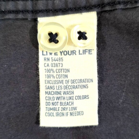 American Eagle Outfitters Solid Black Long Sleeve Button Up Dress Shirt Size M - Picture 6 of 7